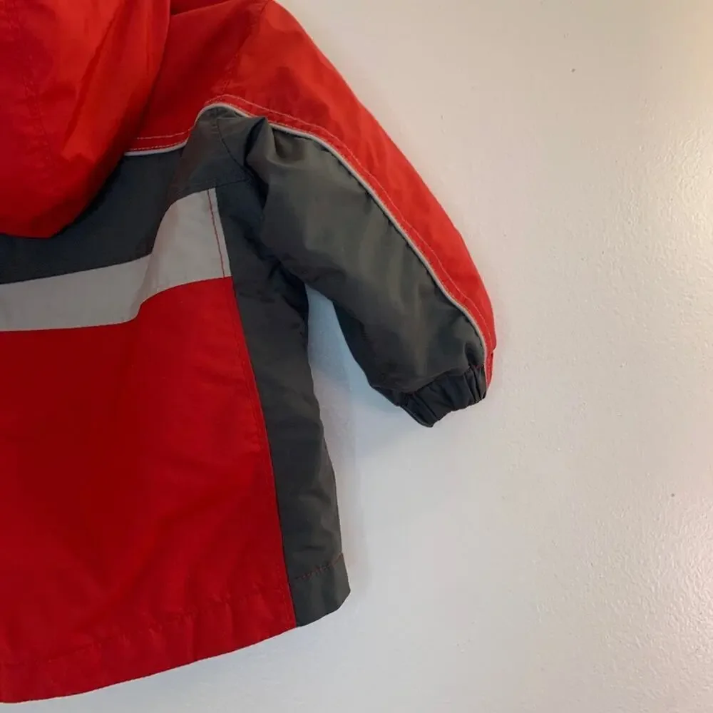 COLUMBIA Boy’s Red/Gray Fleece Lined Hooded Zip Up Jacket / Size: 18 Months